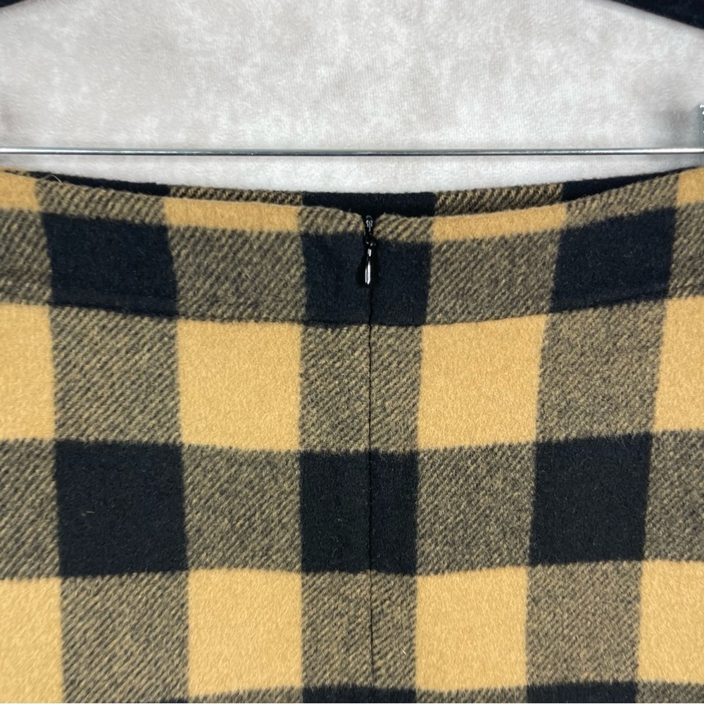 Sandro Wool Blend Check Woven Skirt In Tan Black Multicolor Women's Sz 2 US 6 - Picture 7 of 9